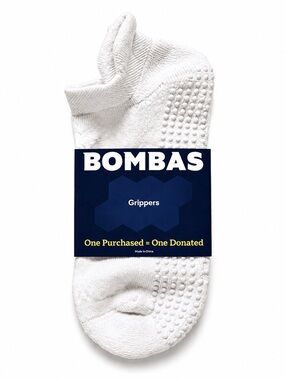 Bombas Women's Gripper Ankle Socks White Size M NWT